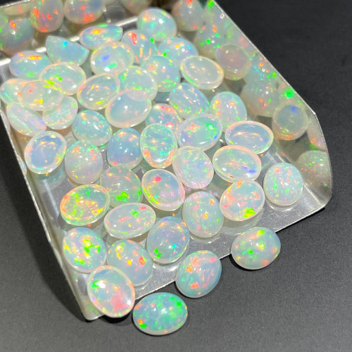 天然欧泊裸石戒面火彩欧泊 椭圆形3*4MM-10*12MM 欧泊原石配石 - 图3