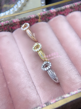 925银戒指空托 椭圆形4*6MM  镶嵌用银戒托开口指圈戒指银托