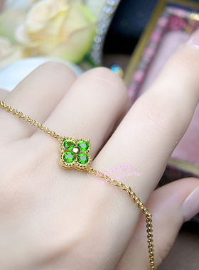 925银戒指吊坠耳钉手链空托 圆形3MM 4MM 女款四叶草套装银饰银托