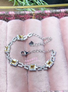 925银手链空托 长方形3*4MM 女款银手链托镶嵌宝石银托