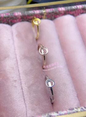 925银戒指空托 圆形3MM-18MM女款开口银戒托包镶款式平底蛋面宝石