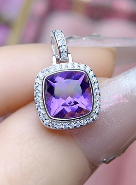 925银戒指吊坠耳钉空托 枕形6 8MM 包镶款首饰套装银托项坠耳饰