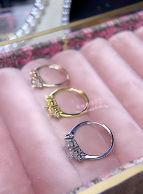 925银戒指空托 椭圆形4*5-15*20MM 女款镶嵌宝石银戒托开口指圈