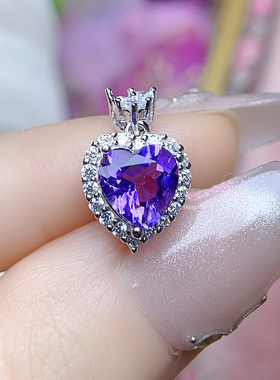 925银戒指吊坠耳扣空托 心形 8  10MM  镶嵌用首饰套装银托