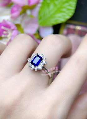 925银戒指吊坠空托 长方形5*7 6*8MM 女款镶嵌套装项坠银托