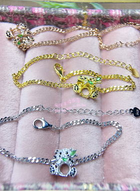 925银手链空托 圆形 6MM 女款银手链托镶嵌宝石银托