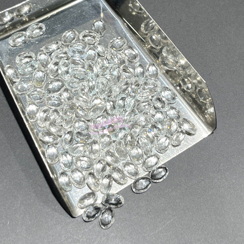 天然白色托帕石 椭圆形3*4MM-9*11MM 托帕石原石裸石戒面 - 图3