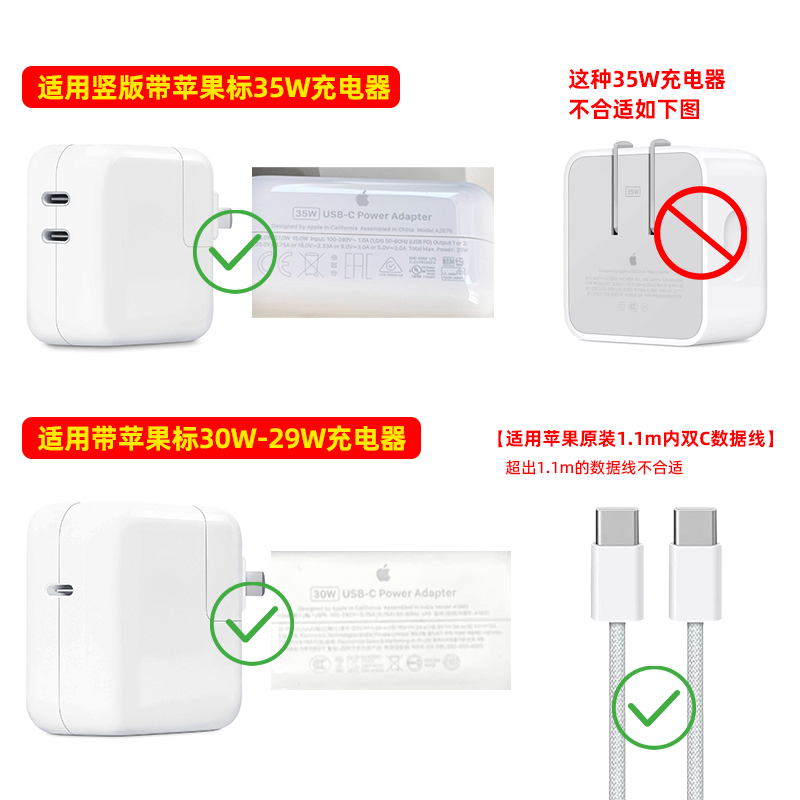 30W充电器保护套适用苹果35w快充29W/iPhone15promax充电线保护线-图0