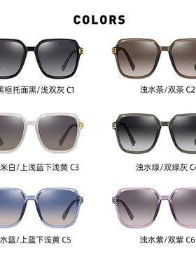 RD太阳镜墨镜女2026新款偏光防紫外线白色边框时尚女士眼镜显小脸