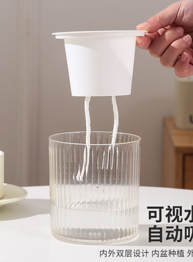 加厚竖条方口缸直筒塑料圆口花瓶简约花器水养插花装饰家居摆件盆