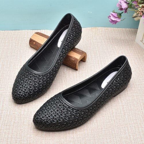 2024夏季女时尚尖头女平底凉鞋镂空洞洞防滑塑料防水浅口休闲女鞋 - 图3