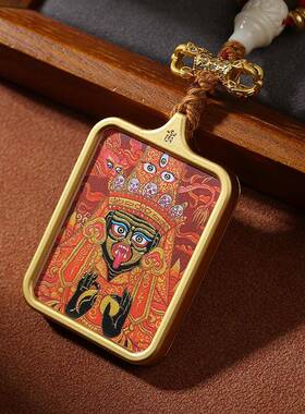 藏传扎基拉姆108颗念珠手工串制唐卡吊坠民族风文玩佛珠脖饰挂件