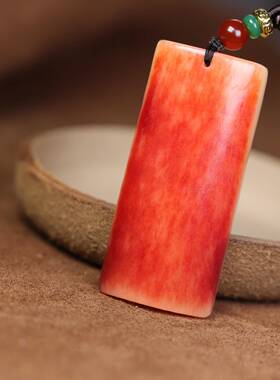 正宗骆驼骨平安无事牌吊坠挂件把件天然驼骨玉化骨牌文玩直播