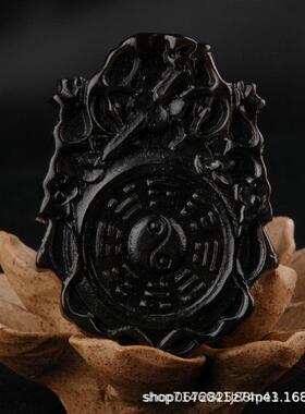 黑牛角雕刻貔貅关羽佛牌八卦吊牌观音盾牌民族风个性牌子现货