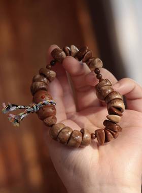 库克米珠搭配小方块紫金鼠大肠跑环桃木小脸葫芦文玩时尚手串百搭