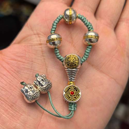 藏式文玩配饰套装金刚星月菩提108佛珠念珠DIY配件一套 - 图0