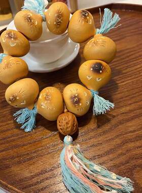 葫芦多宝雕刻糖包子手持 纯手工雕刻