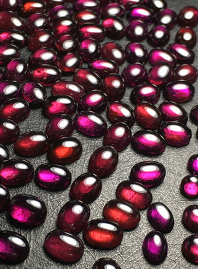 天然镁铝石榴石蛋面紫牙戒指吊坠