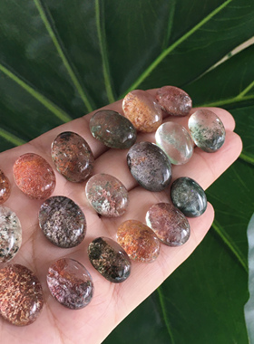 1月9幽灵椭圆天然戒面吊坠绕线