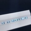 Glue-free natural faceted aquamarine oval ring face loose stone inlaid winding ring clavicle chain one thing one picture