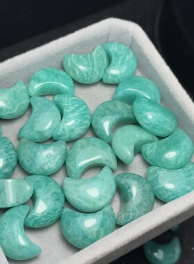 天然天河石充填小月亮低级别裸石
