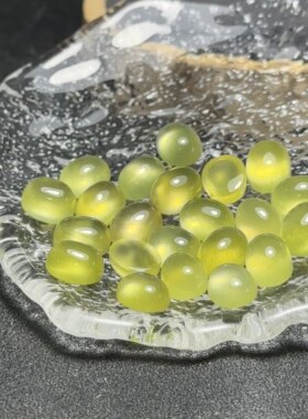 金灿灿天然金葡萄石裸石蛋面戒面