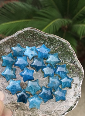 星星！天然蓝磷灰双面五角星