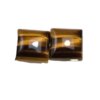 Square earring material! Natural tiger eye stone bare stone lightning pattern 10mm inlaid earrings earrings (only loose stone)