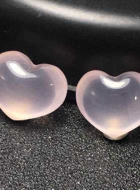 天然粉晶爱心双面水晶吊坠女生