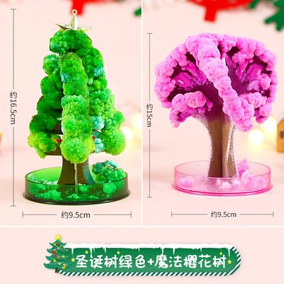 七彩圣诞树会开雪花的纸树魔法浇水开花结晶科学实验圣诞节玩具 - 图1