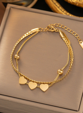 不掉色钛钢手链女百搭时尚高级感手饰品stainless steel bracelet