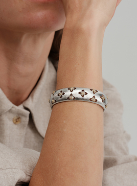 【CnHnOn脂肪商店】意式复古宫廷华丽感镂空拉丝镶钻缎光宽手镯