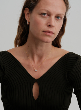 【CnHnOn脂肪商店】s925纯银莫桑钻2ct椭圆鸽子蛋14k镀金锁骨项链