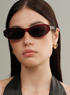 【CnHnOn脂肪商店】时髦简约修饰脸型椭圆复古质感墨镜太阳眼镜