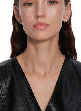 【CnHnOn脂肪商店】s925纯银唇纹极细法式精致波光粼动锁骨项链