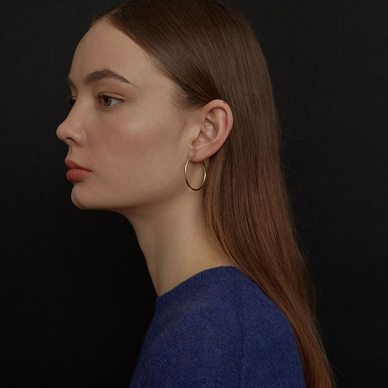 【CnHnOn 脂肪商店】s925银针多尺寸简约欧美气质细金圈耳圈耳环,淘宝优惠券,粉丝福利购,淘宝优惠卷