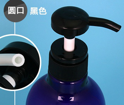 1000ml圆形 蓝色pet塑料瓶1L大容量洗发水分装瓶纯露透明按压瓶 - 图2