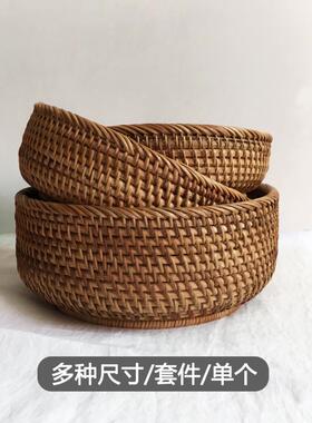 藤编篮水果糖果篮手工编织