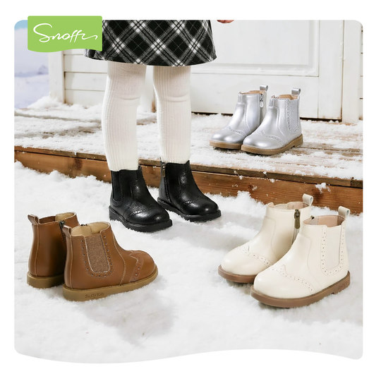 High-definition cowhide Snafy autumn and winter children's genuine leather short boots