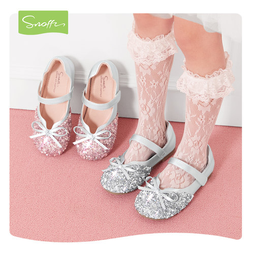 闪闪鞋｜斯纳菲女童水晶公主鞋2025春秋款小女孩软底校园演出皮鞋 - 图0