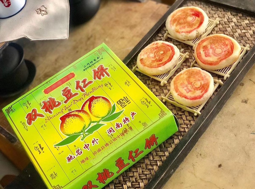 佛昙双桃豆仁饼网红茶点糕点月饼密制纯手工绿豆馅闽南特产包邮 - 图0