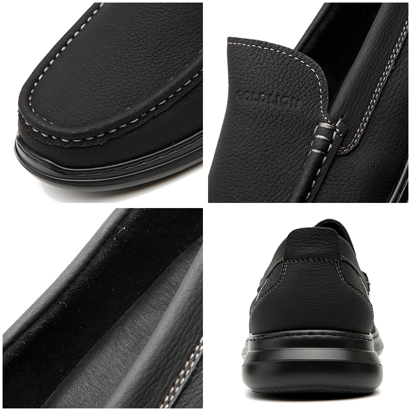 金利来男鞋新款一脚蹬平底软面真皮轻便日常商务休闲男士皮鞋正品 - 图2