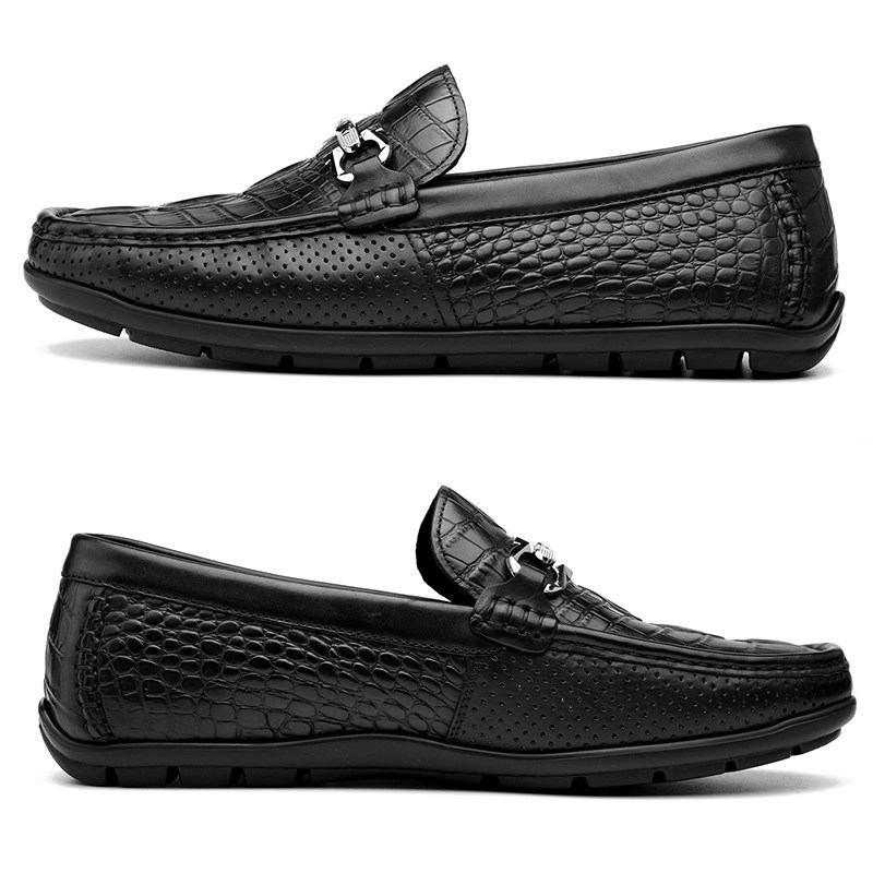 金利来男鞋夏季真皮鳄鱼纹镂空冲孔透气商务休闲男士皮凉鞋豆豆鞋,淘宝优惠券,粉丝福利购,淘宝优惠卷