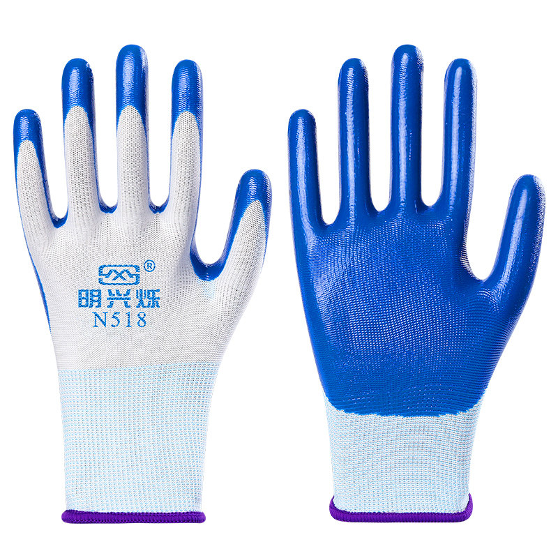 明兴烁N518手套劳保耐磨防水耐油工作男乳胶橡胶车间机械工地户外 - 图3