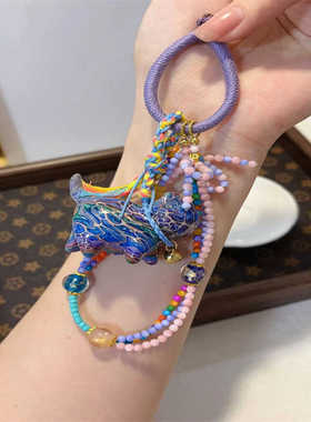 飘漆猫咪包挂挂件搭配老鱼骨diy手工编织手绳配珠时尚配饰品配件