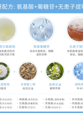 氨基酸洁面慕斯泡沫洗面奶温和深层清洁毛孔不刺激保湿洁面乳正品