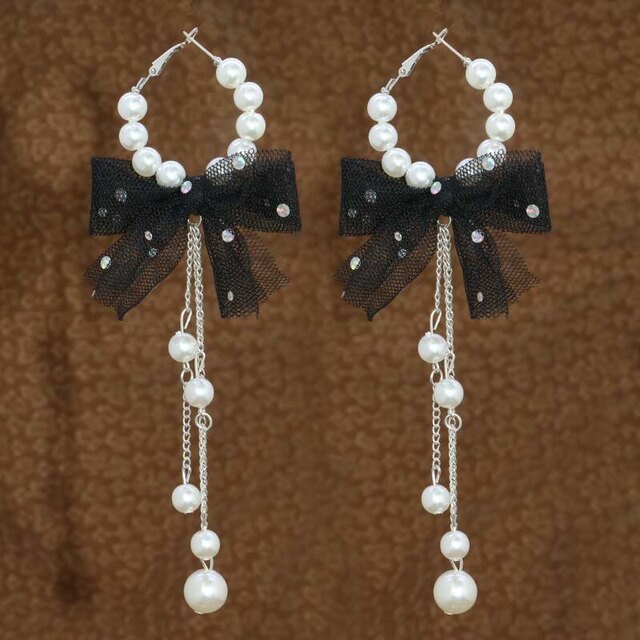 Beaded Tassel Earrings Super Fairy Style ຕຸ້ມຫູແບບເກົາຫຼີ
