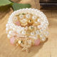 Stylish and simple starfish pendant crystal pearl pearl versatile multi-layered temperament ladies bracelet set 0753