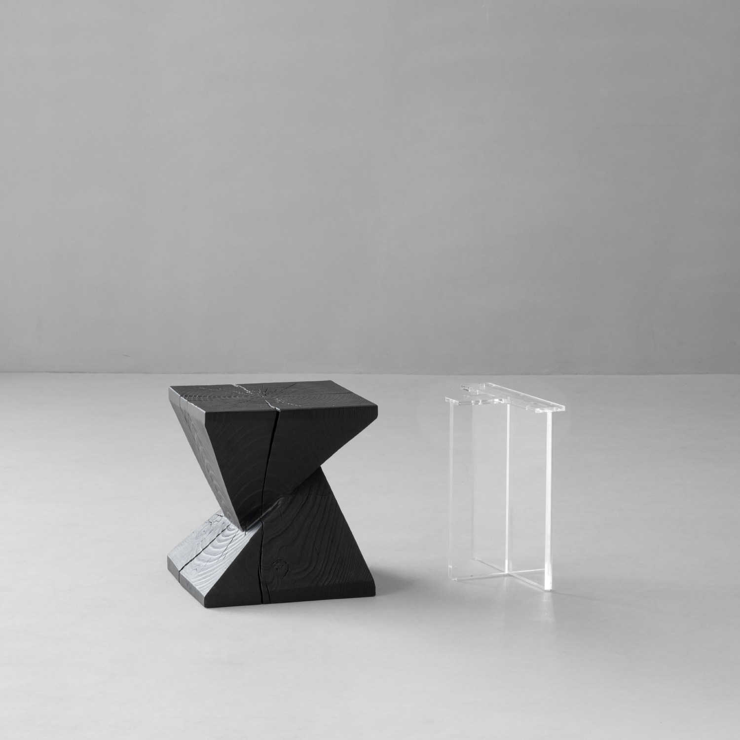 叁几 白蜡木炭烧黑色实木原木白橡木铁艺桌腿亚克力定制大板桌脚,淘宝优惠券,粉丝福利购,淘宝优惠卷