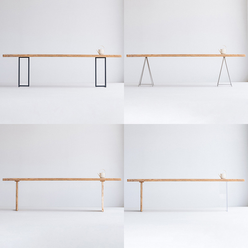 叁几 实木白蜡木桌腿不锈钢碳素钢亚克力支架定制大板桌桌脚铁艺,淘宝优惠券,粉丝福利购,淘宝优惠卷